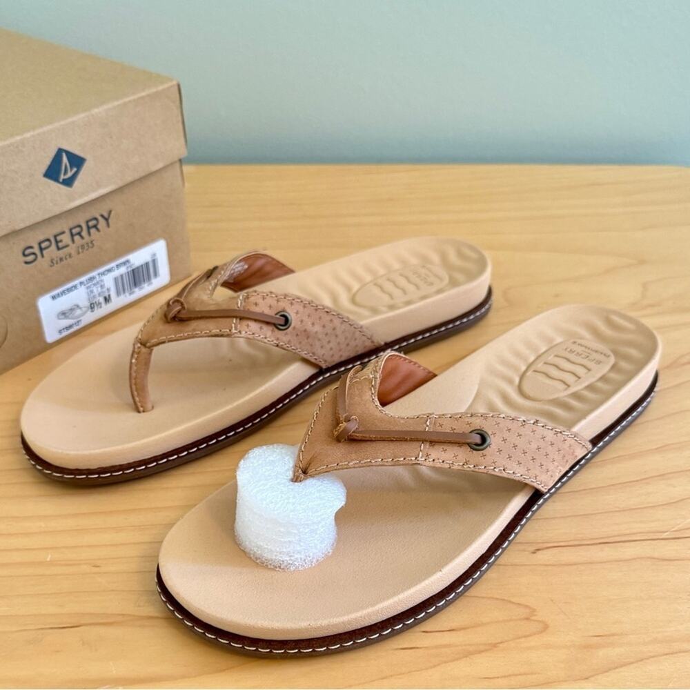 Sperry Women's Waveside PLUSHWAVE Flip Flop Brown - Size: 9.5 - NWT